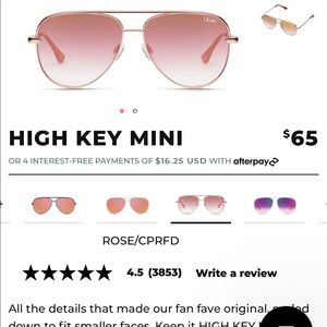 QUAY Rose Gold Aviators- excellent condition